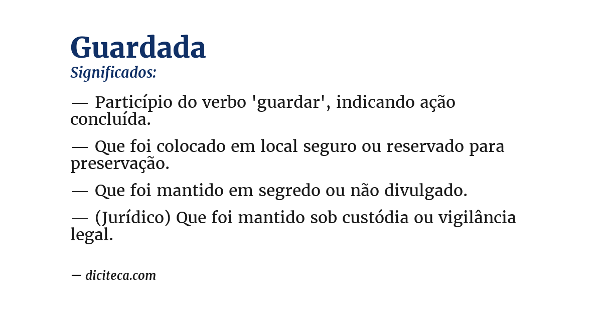 Significado de guardada