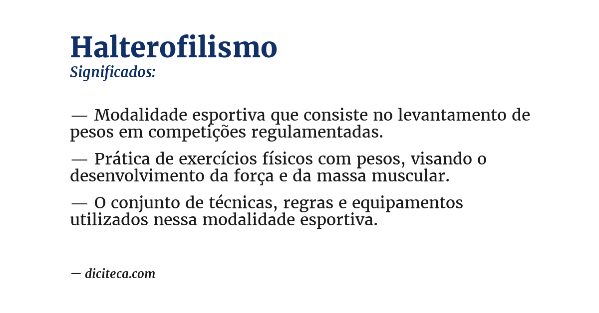 Significado de halterofilismo