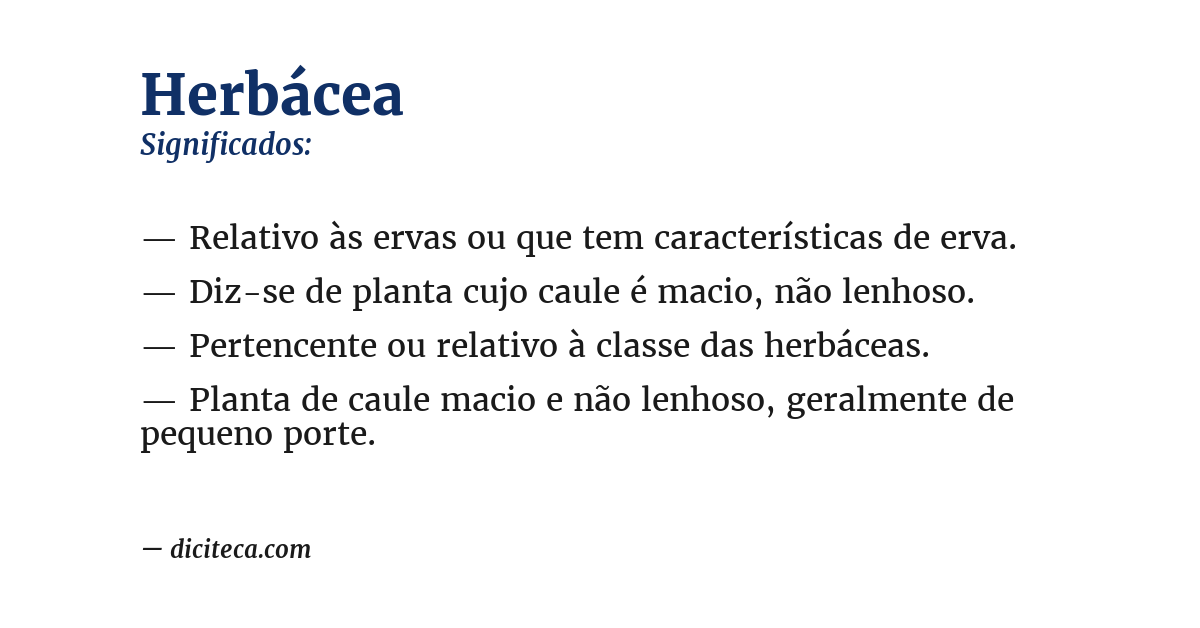 Significado de herbácea