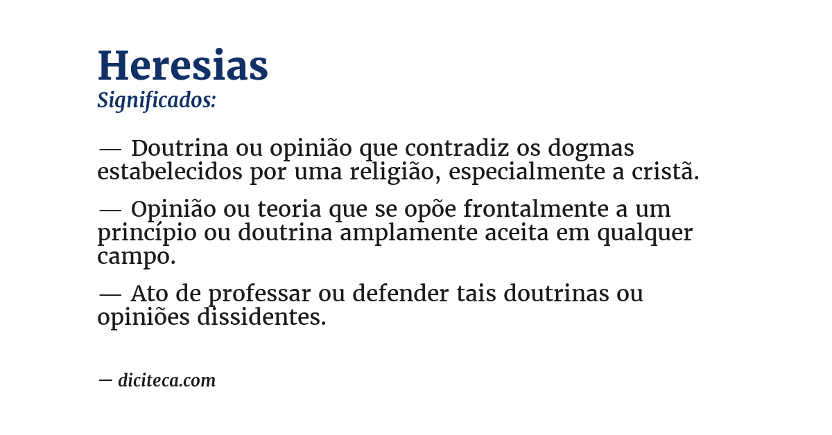 Significado de heresias