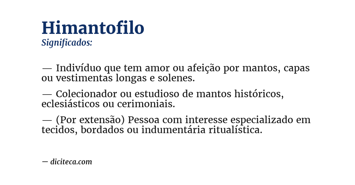 Significado de himantofilo