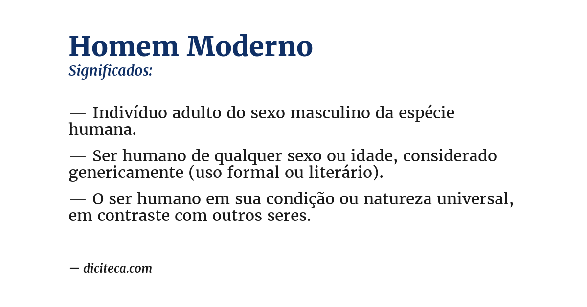 Significado de homem moderno