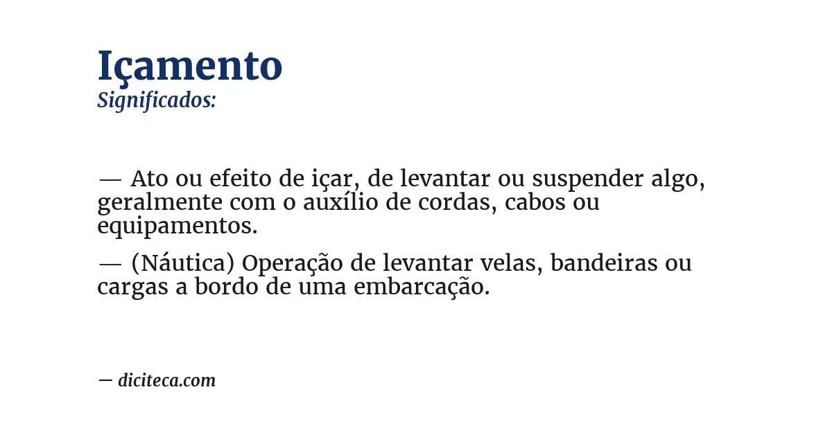 Significado de içamento