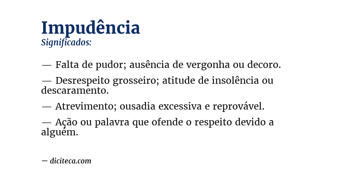 Significado de impudência