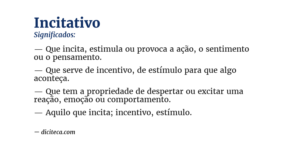 Significado de incitativo