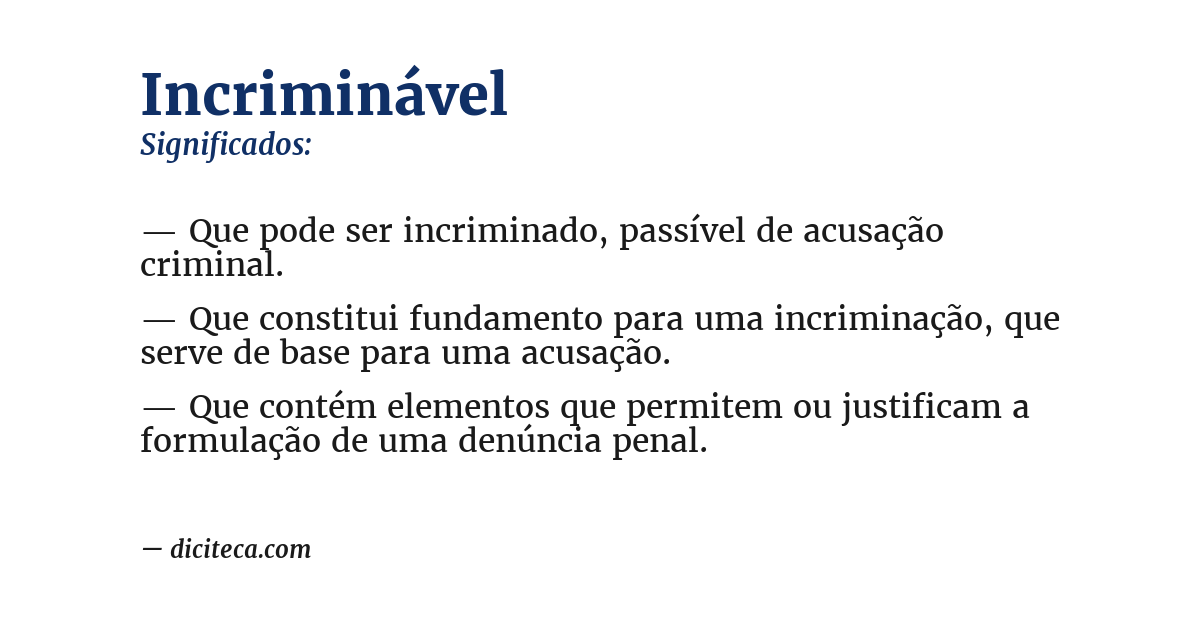Significado de incriminável