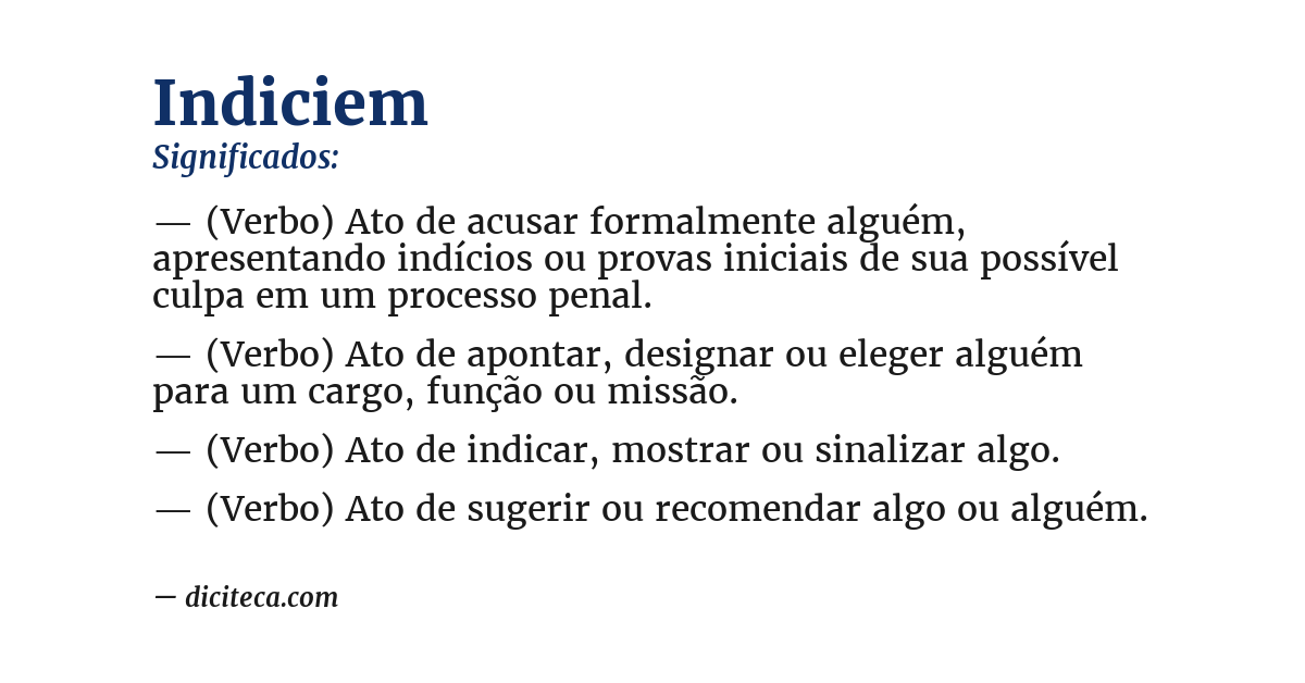 Significado de indiciem