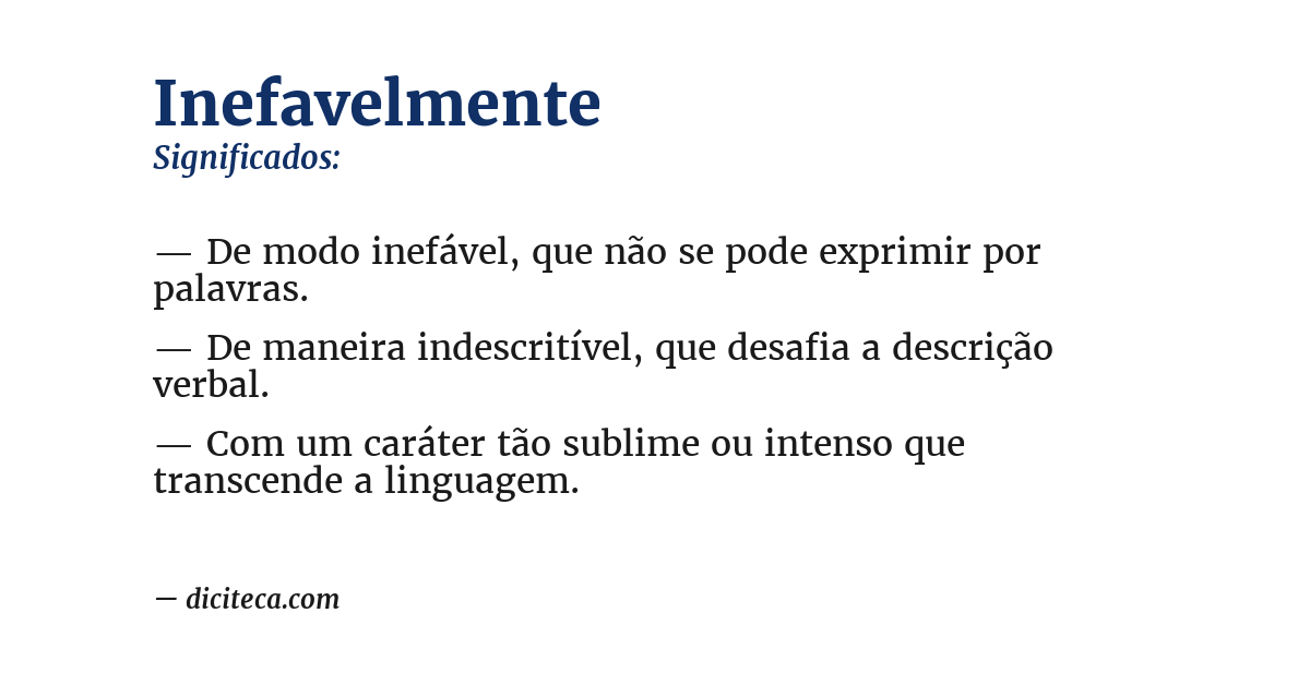 Significado de inefavelmente