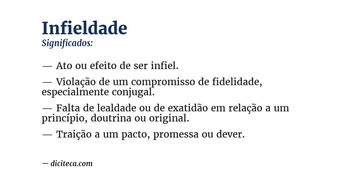 Significado de infieldade