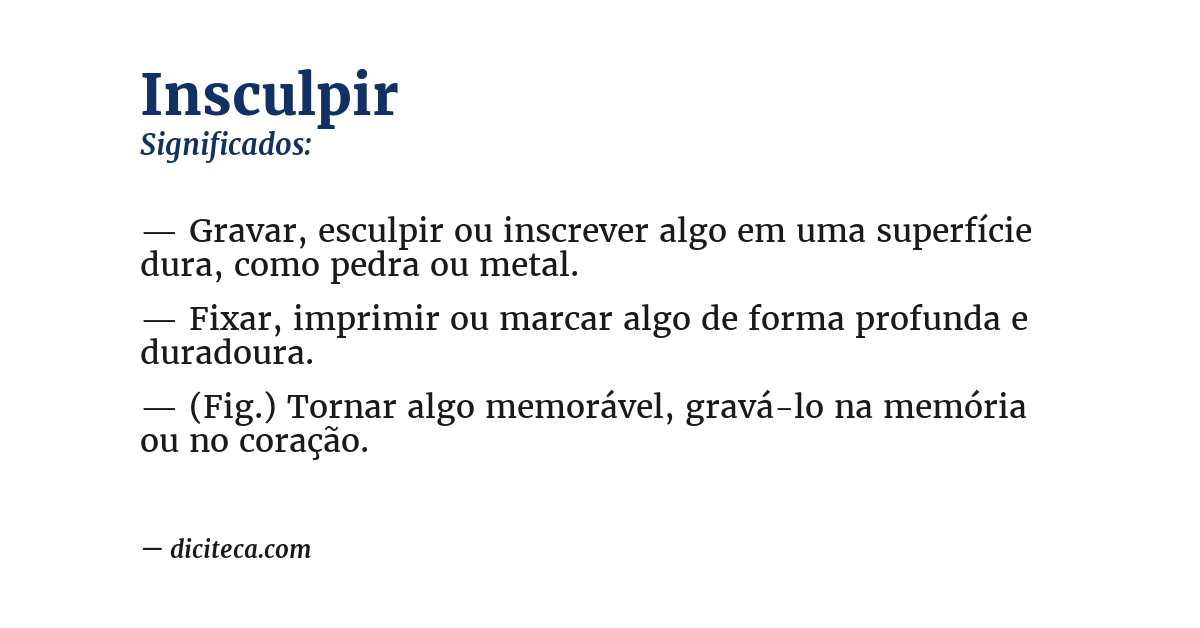 Significado de insculpir