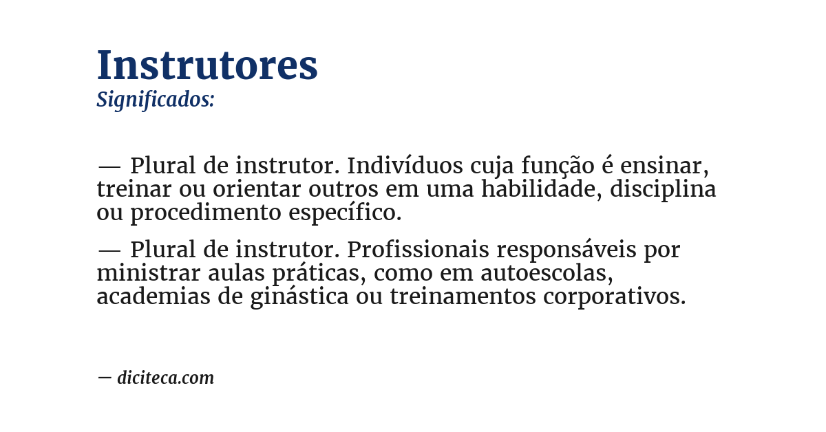 Significado de instrutores