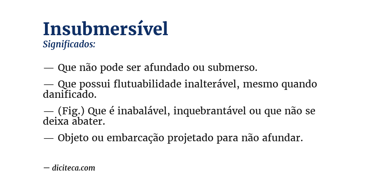 Significado de insubmersível