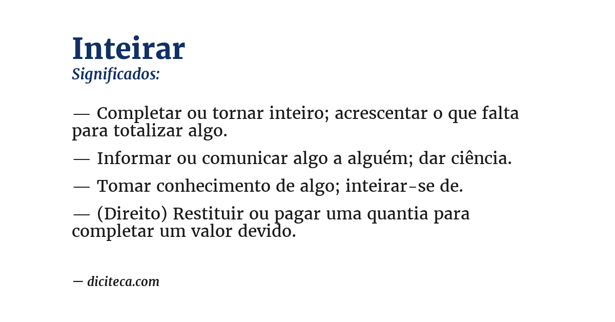 Significado de inteirar