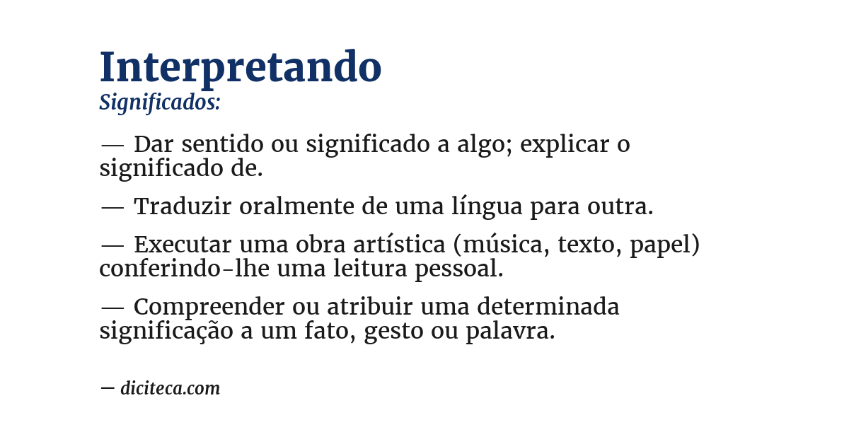 Significado de interpretando