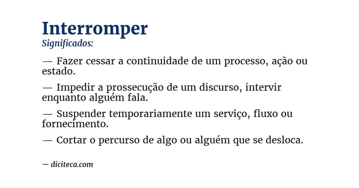 Significado de interromper