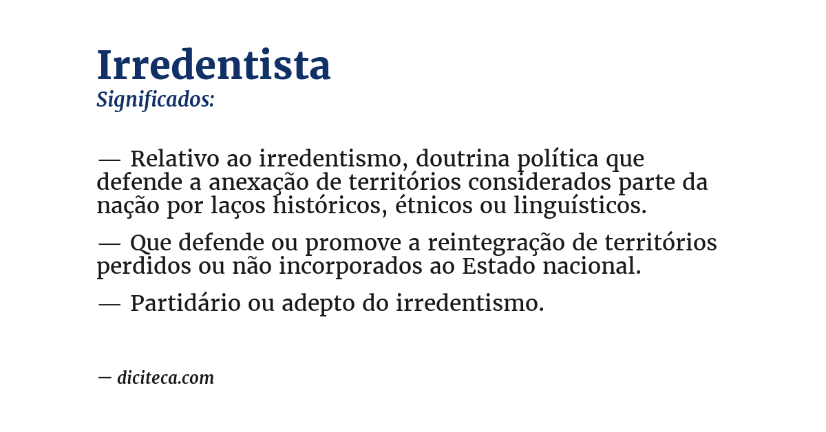 Significado de irredentista