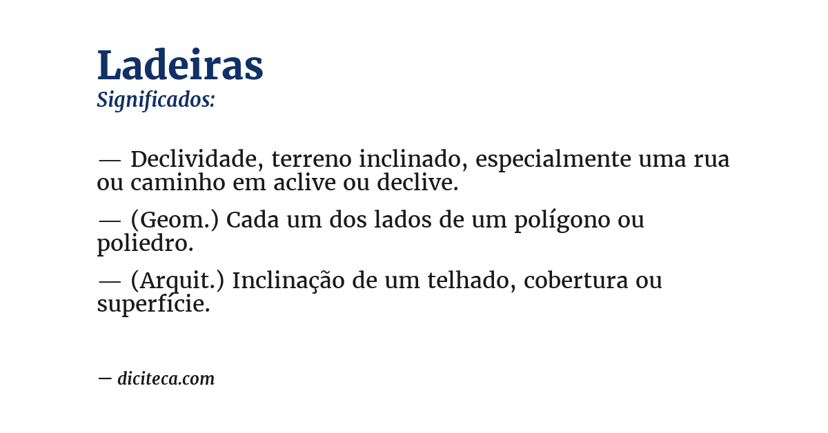 Significado de ladeiras