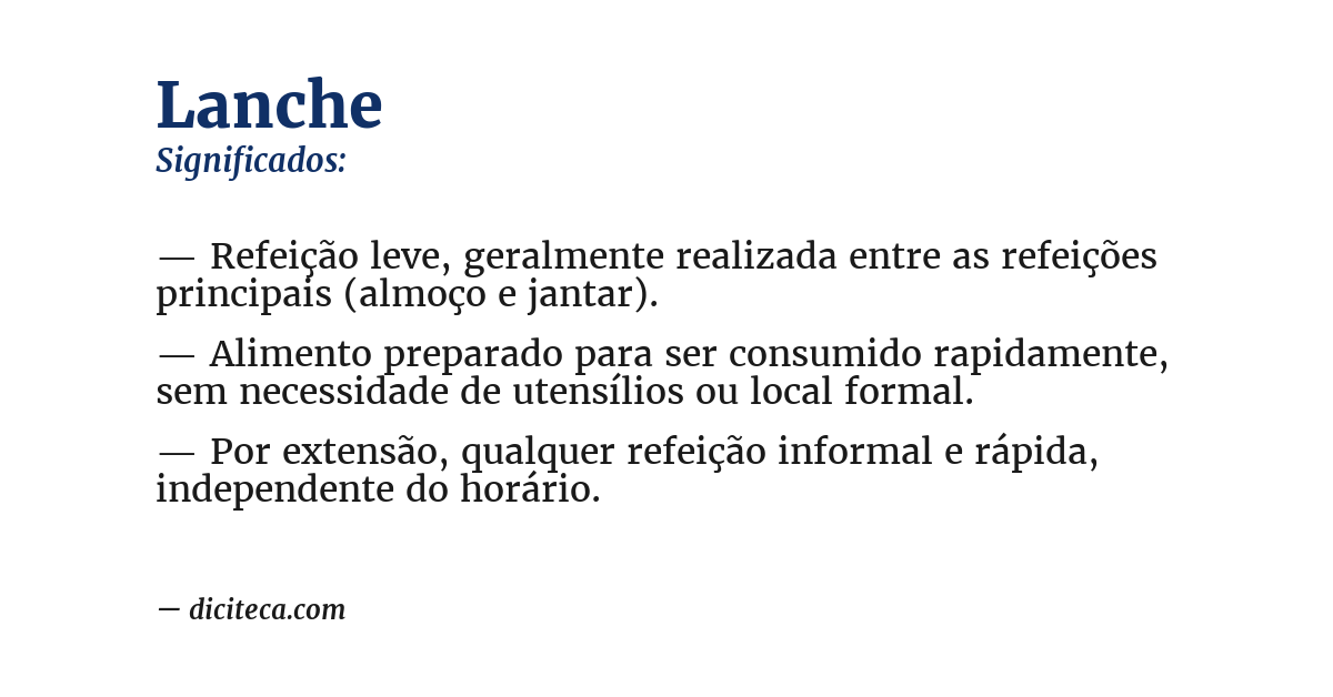 Significado de lanche