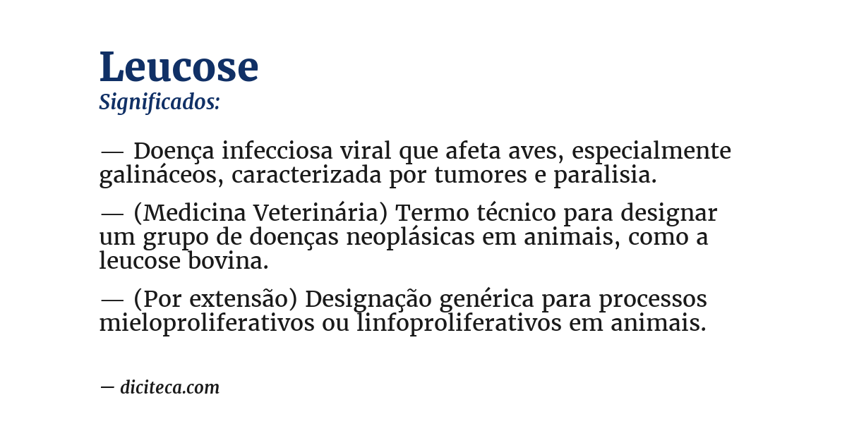 Significado de leucose