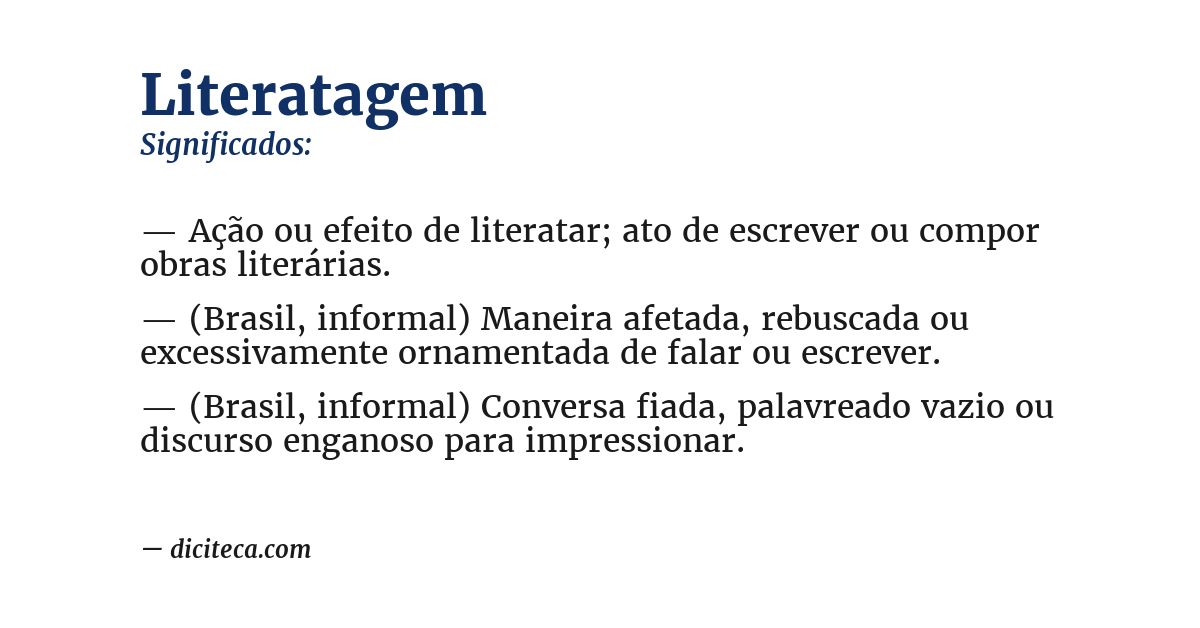 Significado de literatagem