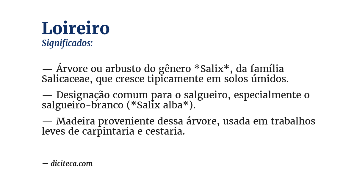 Significado de loireiro