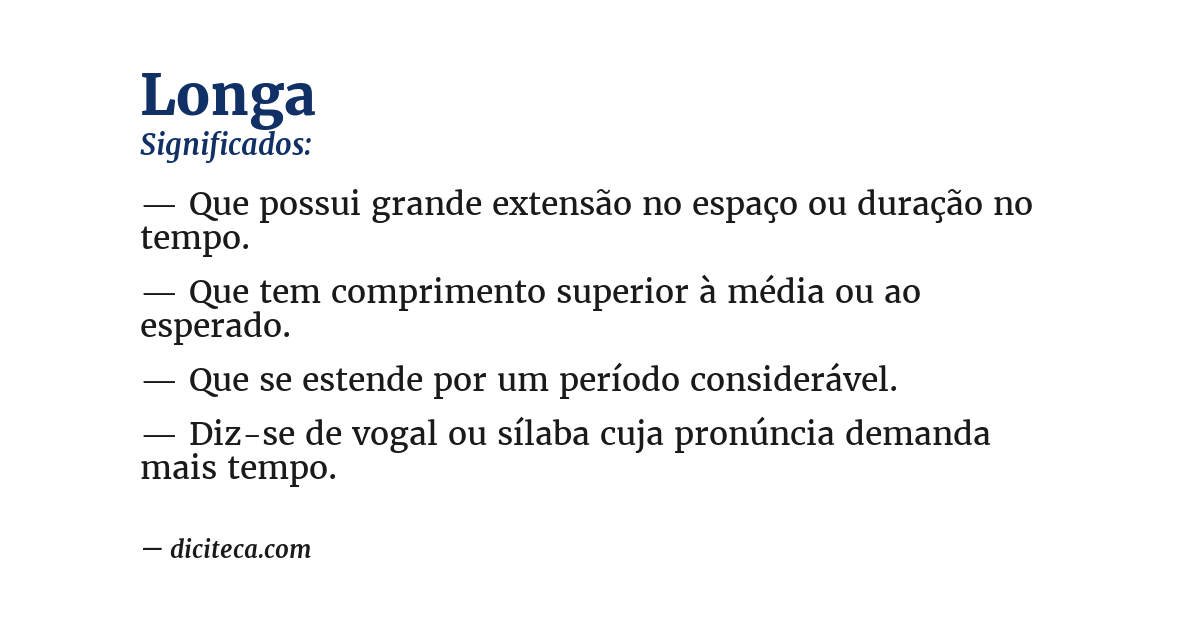 Significado de longa