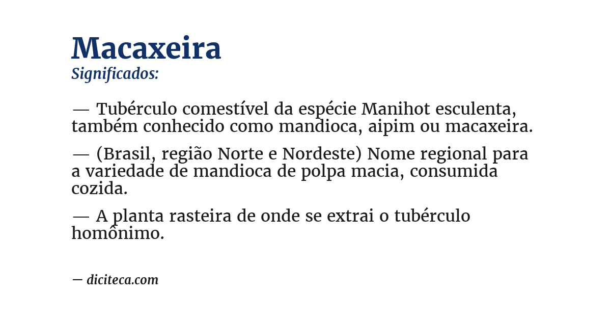 Significado de macaxeira