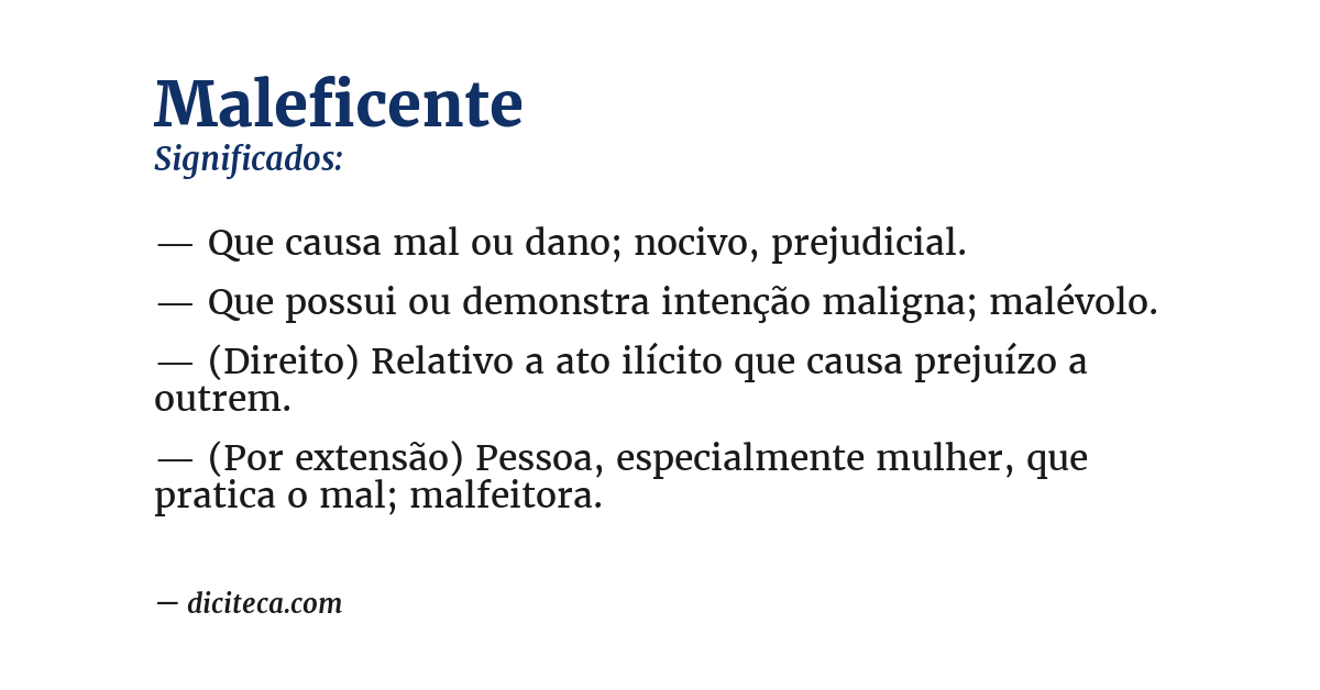 Significado de maleficente