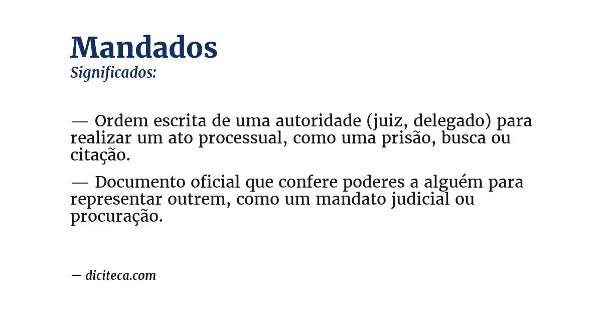 Significado de mandados