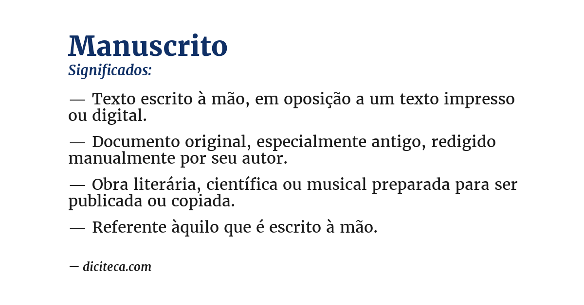 Significado de manuscrito