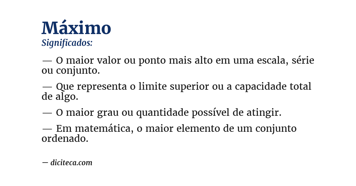 Significado de máximo