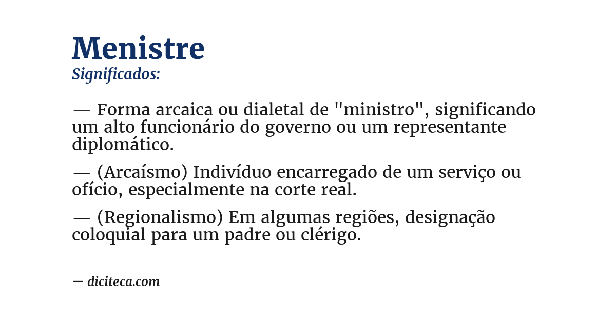 Significado de menistre