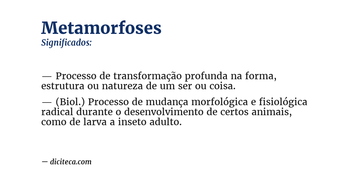 Significado de metamorfoses