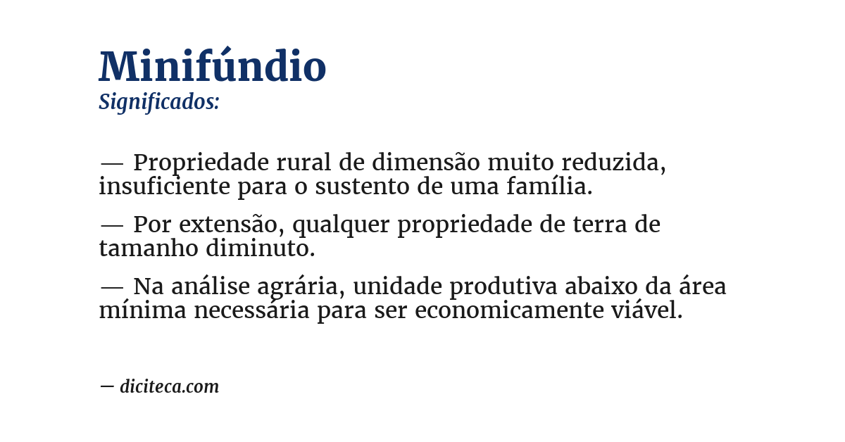 Significado de minifúndio
