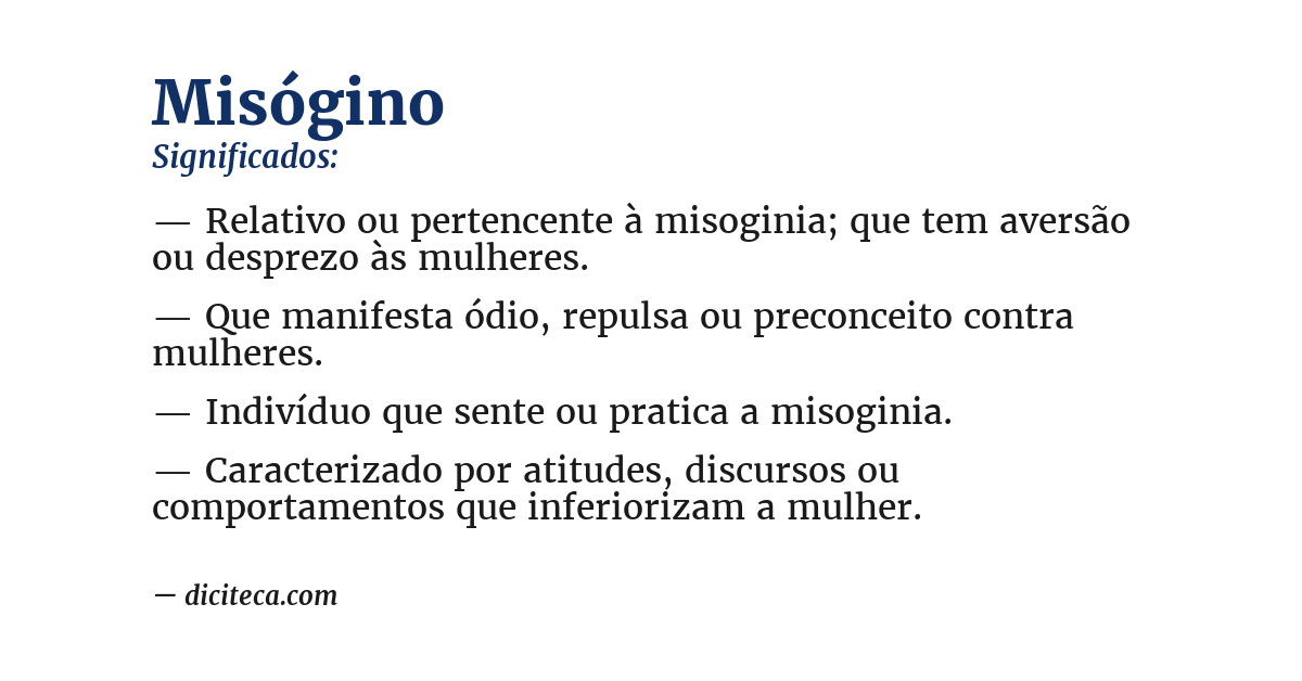 Significado de misógino