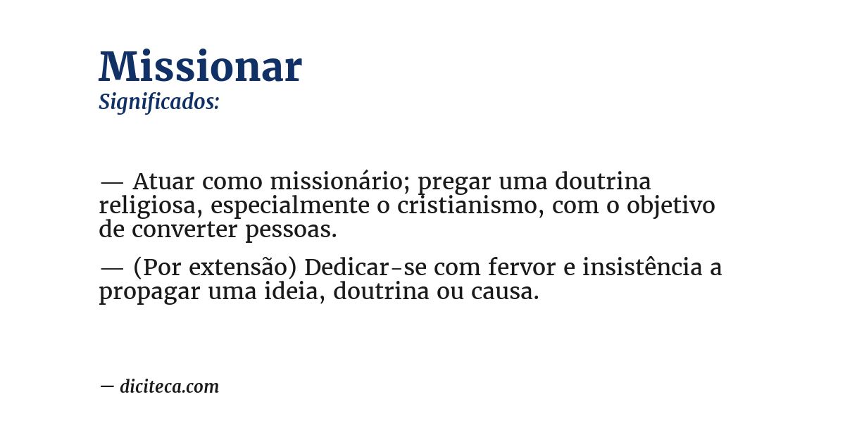 Significado de missionar