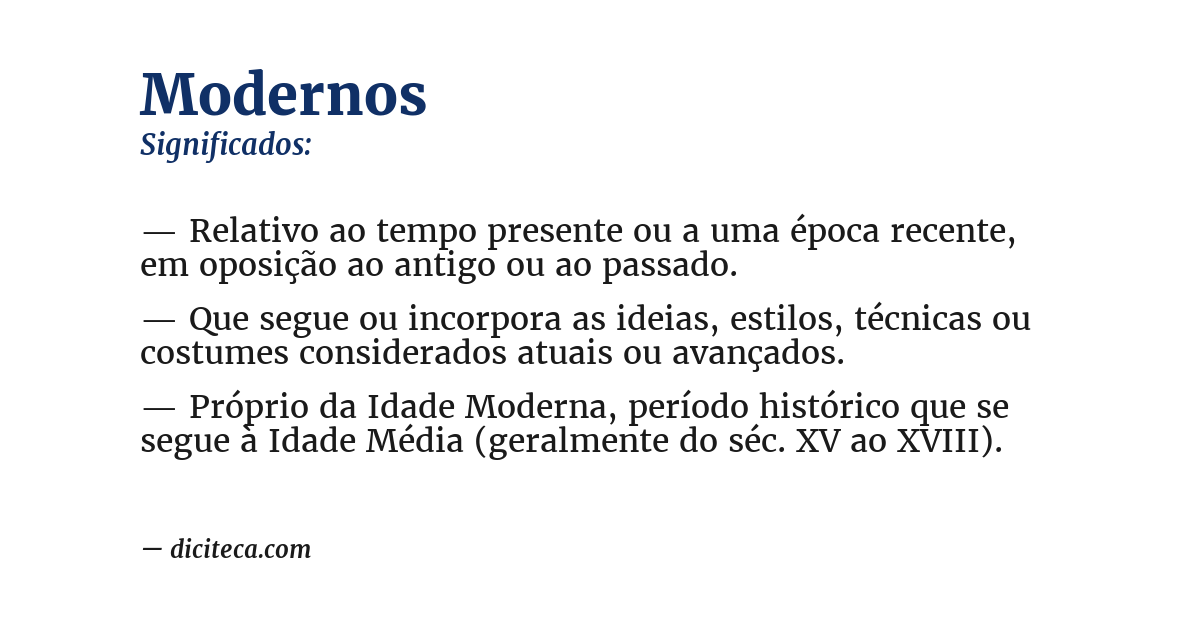 Significado de modernos