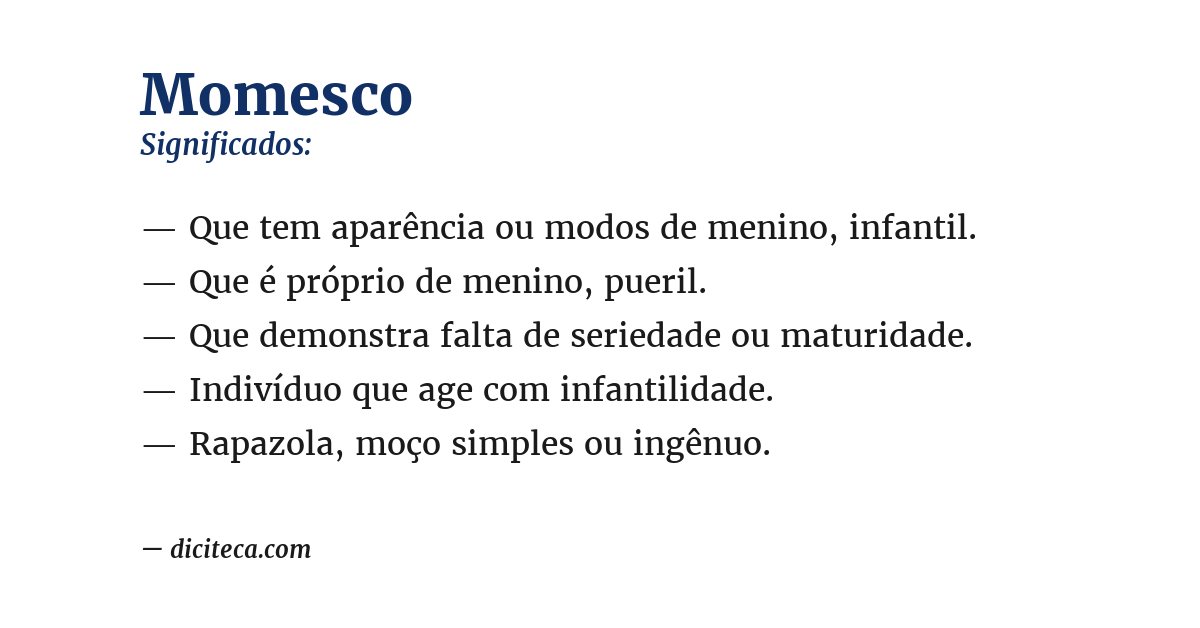 Significado de momesco