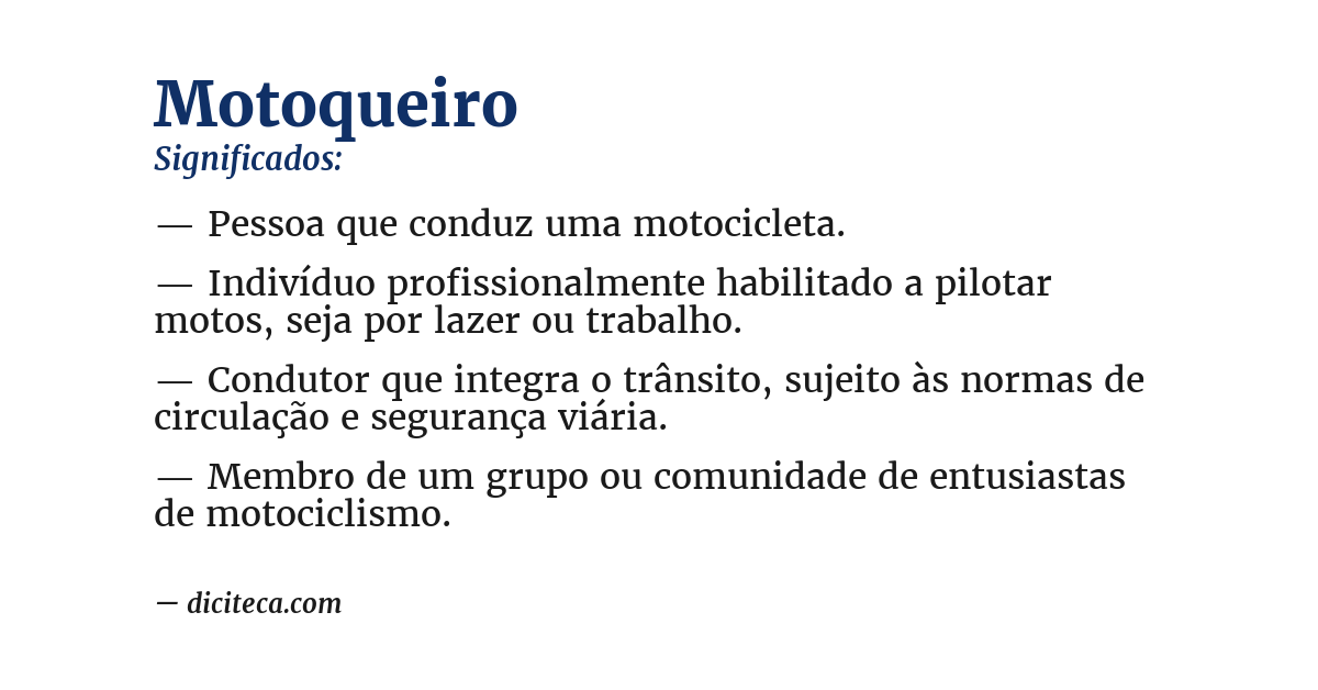 Significado de motoqueiro