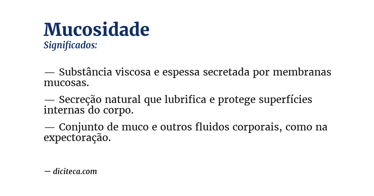 Significado de mucosidade