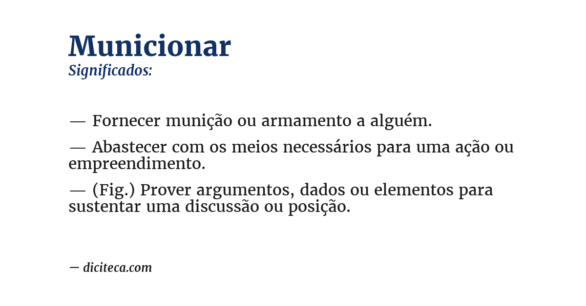 Significado de municionar