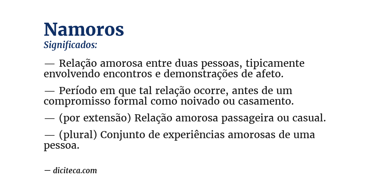 Significado de namoros