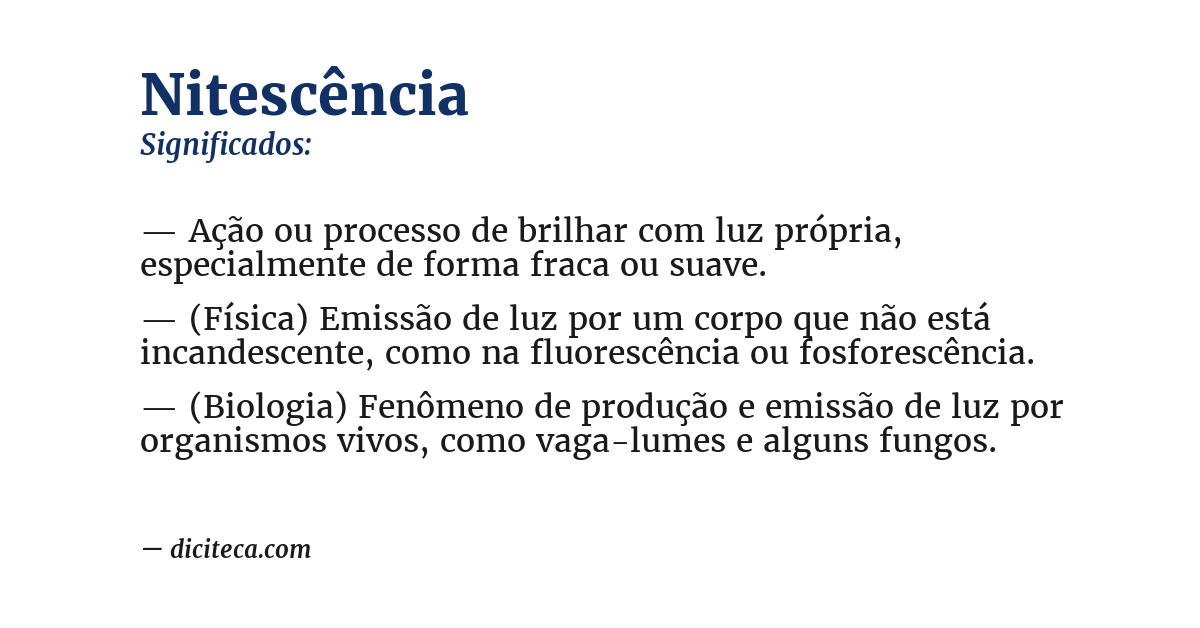 Significado de nitescência
