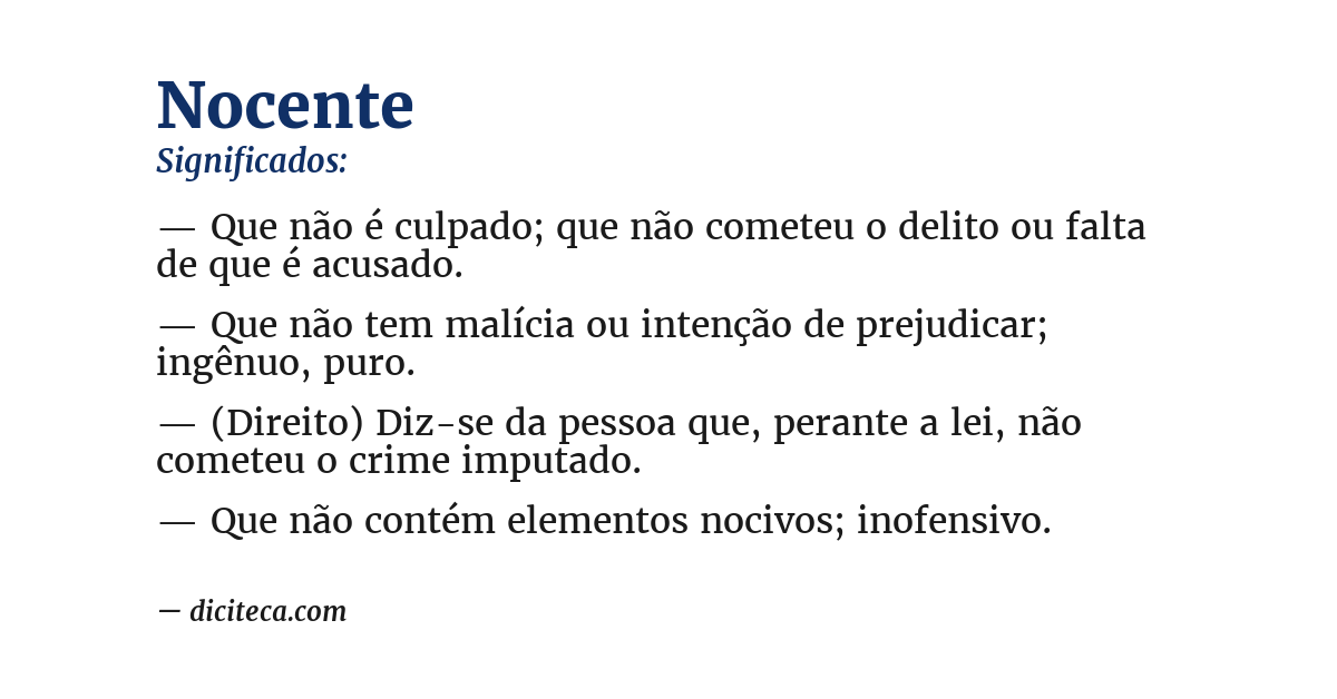 Significado de nocente