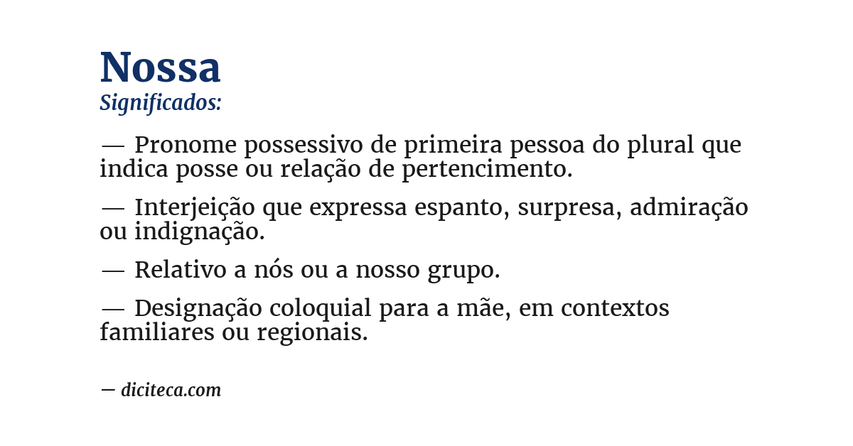 Significado de nossa