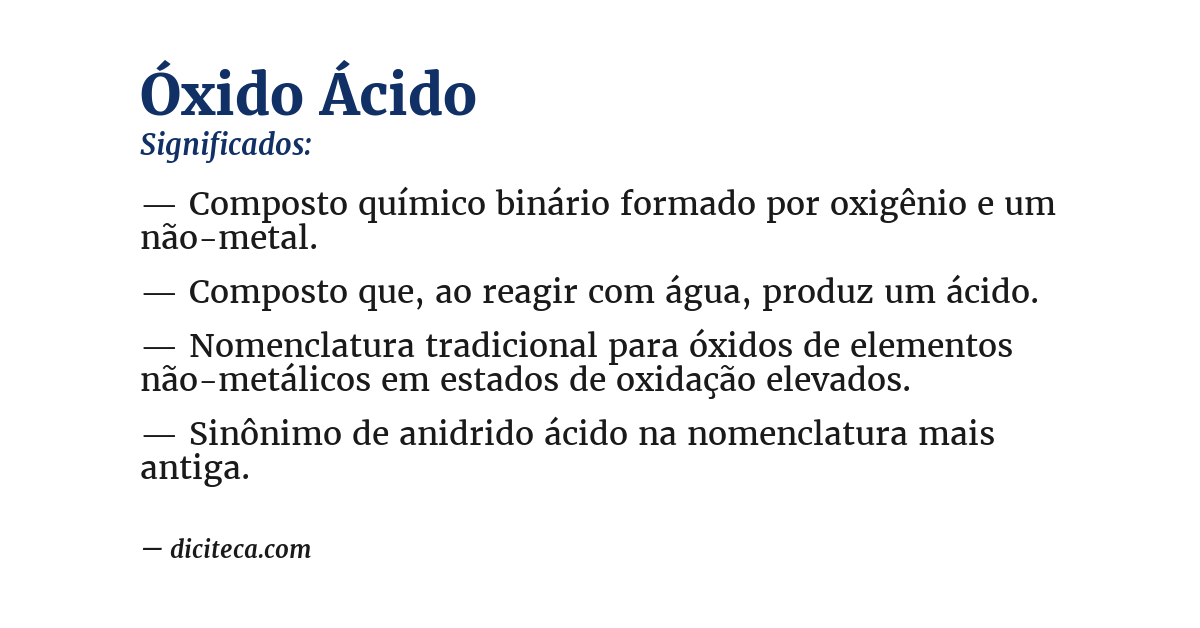 Significado de óxido ácido