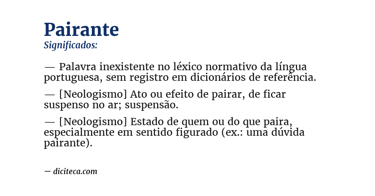 Significado de pairante