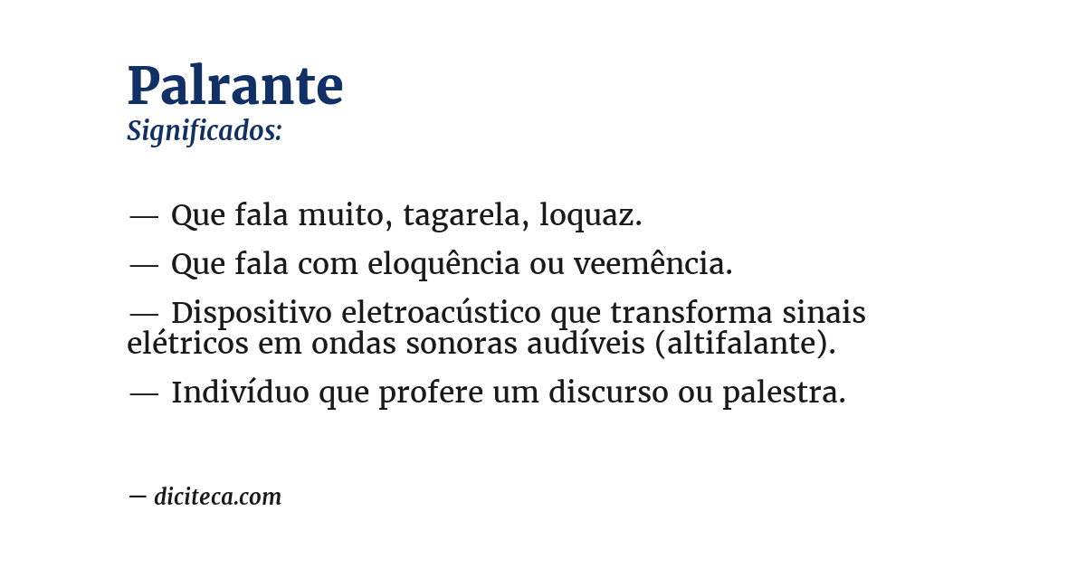 Significado de palrante