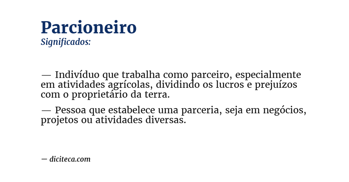 Significado de parcioneiro