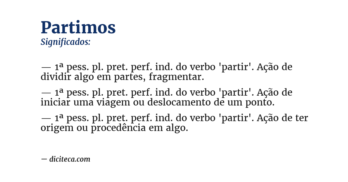 Significado de partimos